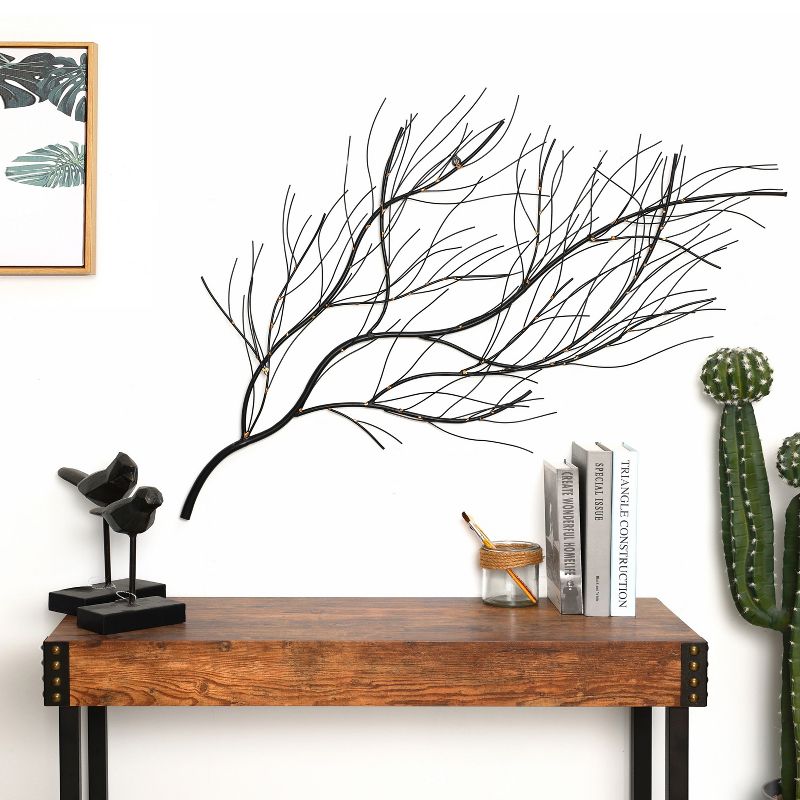 LuxenHome Black with Gold Metal Branch Wall Art Home Decor, 3 of 13