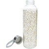 Pavilion Gift Company - Gold & Silver Dots - 16.5 oz Hand Decorated Glass Water Bottle - Portable Drinkware - 4 of 4