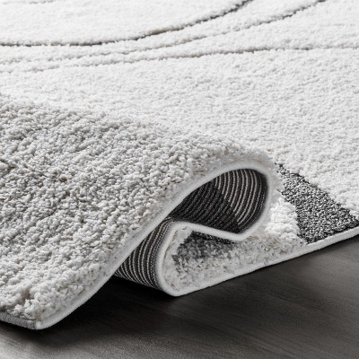 Reversible Beige Shag Rectangular Area Rug with Easy Care
