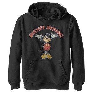 Boy's Disney Mickey Mouse Retro Distressed Pull Over Hoodie - 1 of 4