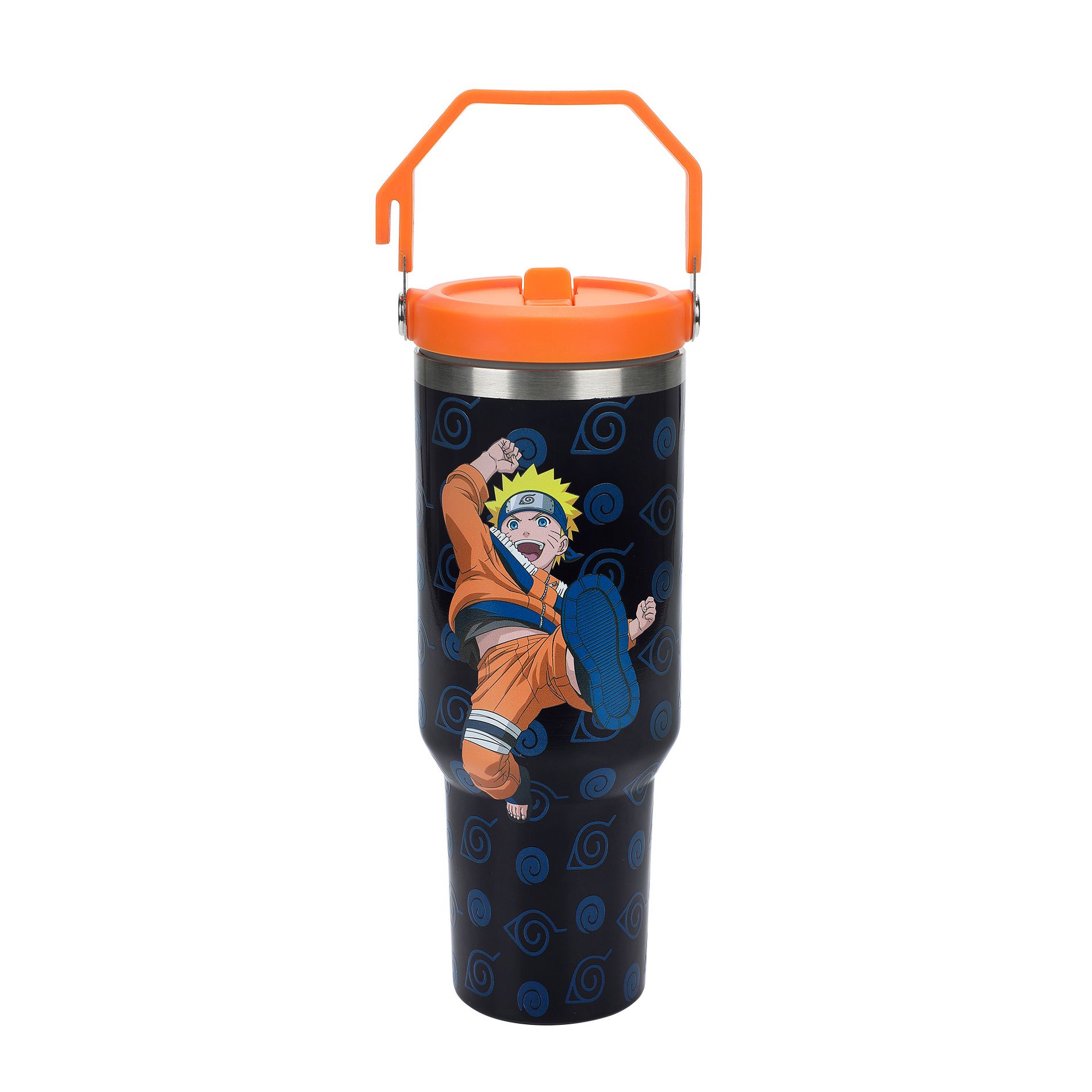 Naruto Character & Icons 40 Oz Black Stainless Steel Water Bottle