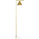 HOMCOM Modern Floor Lamps for Living Room Lighting, Adjustable Standing Lamp for Bedroom Lighting, Gold