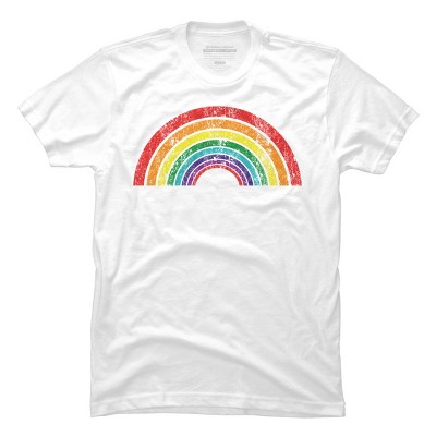 Adult Design By Humans Retro Rainbow Pride Parade By MusicoIlustre T-Shirt