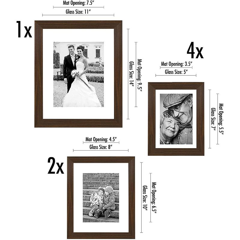 Americanflat Picture Frame Set of 7 Pieces with tempered shatter-resistant glass - Available in a variety of sizes and styles, 2 of 5