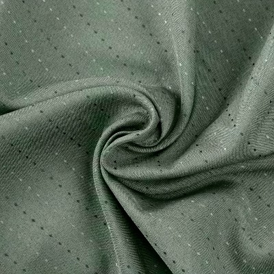 Green Polyester Blackout Pleated Window Curtain Panel
