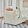 Modern Corduroy Accent Chair with Storage Ottoman, Oversized Lounge Chair, 1-Seat Cloud Sofa for Living Room, Apartment, or Bedroom–The Pop Home - 3 of 4
