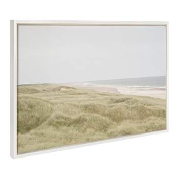 23" x 33" Sylvie Peaceful Coastal Landscape Framed Canvas by Creative Bunch White - Kate & Laurel All Things Decor