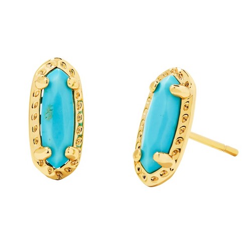Kendra Scott Emma Magnesite 14K Gold Over Brass Stud Earrings - Turquoise  Blue
