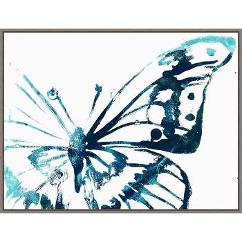 30" x 23" Butterfly Imprint V by June Erica Vess Framed Canvas Wall Art Print - Amanti Art