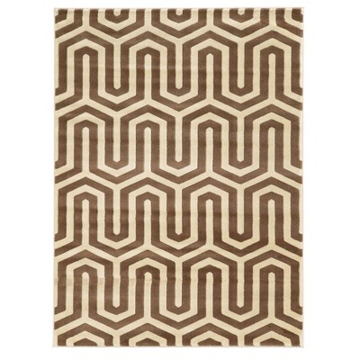 8'x10' Roma Tangent Area Rug Ivory/Beige - Linon