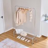 QingMoon Heavy Duty Garment Rack with Wheels, Collapsible Clothes Hanging Rack with Basket for Laundry, Storage, and Organizing - 3 of 4