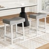 GustoWave 24 in Saddle Bar Stools Set of 2, Kitchen Island Seating with Metal Frame, Bonded Leather Upholstery  Saddle Seats - 3 of 4