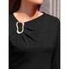 INSPIRE CHIC Women's Work Long Sleeve Asymmetrical Neck Business Cocktail Bodycon Midi Dresses - 4 of 4