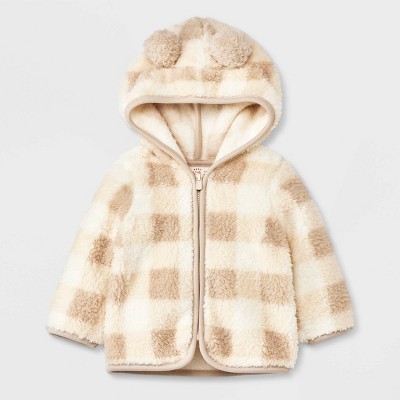 Baby Faux Fur Shearling Jacket - Cat & Jack™ Off-White 0-3M