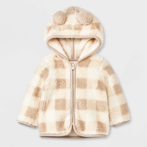 Baby Faux Fur Shearling Jacket - Cat & Jack™ Off-white : Target