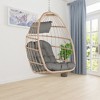 PAGED Outdoor Rattan Swing Chair with Water Resistant Cushion and UV Resistant Frame,Egg Chair for Patio,Porch,Garden - 4 of 4
