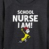 Women's - Dr. Seuss - School Nurse I Am Sam I Am Lightweight French Terry Wide Neck Long Sleeve Shirt - 2 of 4