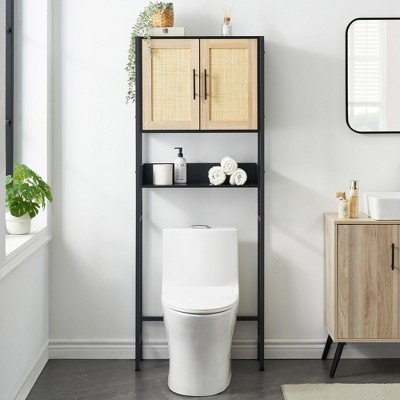 Over the Toilet Storage Cabinet, Farmhouse Above Toilet Storage Cabinet with Sliding Door and Adjustable Shelf, Bathroom Storage Cabinet,