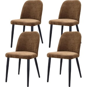 QingMoon Upholstered Dining Chairs Set of 2, Mid-Century Modern Kitchen Chairs, Armless Chairs with Deep Seat and Metal Legs for Dining Room - 1 of 4