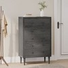 Mid-Century Modern Nordic 5-Drawer Chest of Drawers, Faux Wood Dresser with Rubberwood Legs, Bedroom Storage Cabinet - Christopher Knight Home - 2 of 4