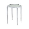 Royal Hampton End Table with Tubular Rounded Legs and Frosted Glass Top, Silver - 4 of 4