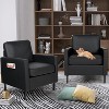Mid-Century Fabric Armchair, Upholstered Armchair with Scooped Arms for Bedroom, Apartment, Dark Grey - 2 of 4
