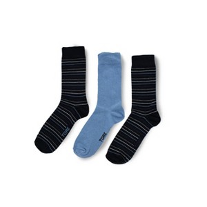 TORE Totally Recycled Men's Stripe Crew Socks 3pk - Navy 7-12 - 1 of 3