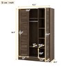 NicBex 66.90"H Armoire Wardrobe Closet Storage Cabinet with 3 Doors & Internal Shelves for Bedroom - 3 of 4