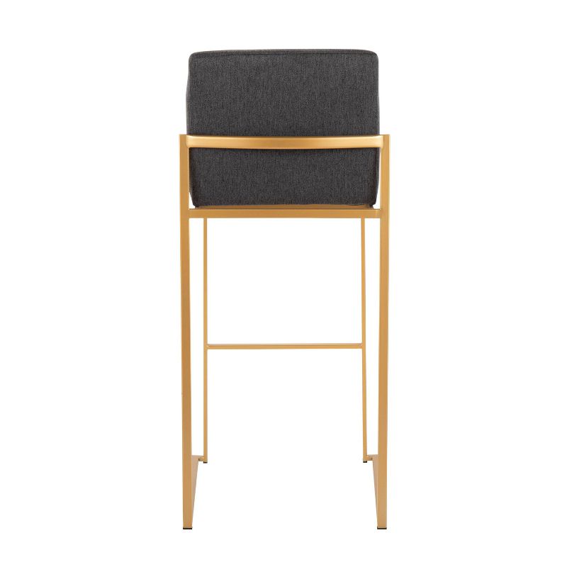 Set of 2 FujiHB Polyester/Steel Barstools Gold/Charcoal - LumiSource, 6 of 10