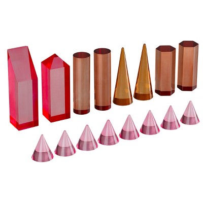Modern Acrylic Chess Set with Colorful Game Pieces