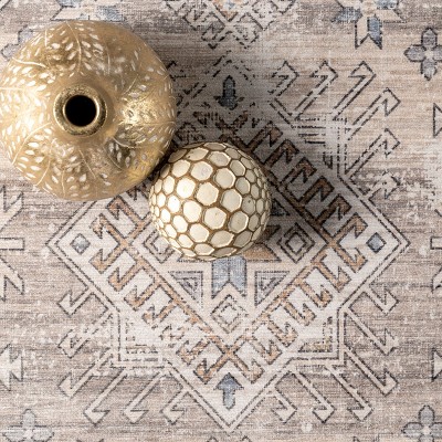 Beige Persian Washable Stain-Resistant Indoor Area Rug