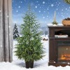 NAYSAYE 2PCS 4FT Christmas Tree Set with Realistic Molded Tips and Pot Base for Indoor Holiday Decor, Green, 26"*26"*48" - 4 of 4