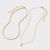 14K Gold Dipped Cubic Zirconia Initial Necklace Set 2pc - A New Day™ Gold - 2 of 3