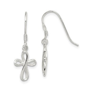 Black Bow Jewelry Small Everlasting Cross Dangle Earrings in Sterling Silver - 1 of 4