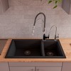 ALFI Polished Chrome Square Kitchen Faucet with Black Rubber Stem - 3 of 4