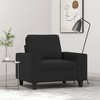 vidaXL Comfortable Black Sofa Chair in Fabric and Metal - Modern 1-Seater Design for Living Room/Office/Lounge Area - 2 of 4