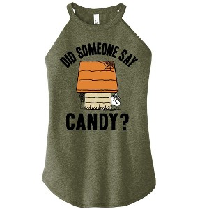 Women's - Peanuts - Say Candy Art Graphic High Neck Tank - 1 of 4
