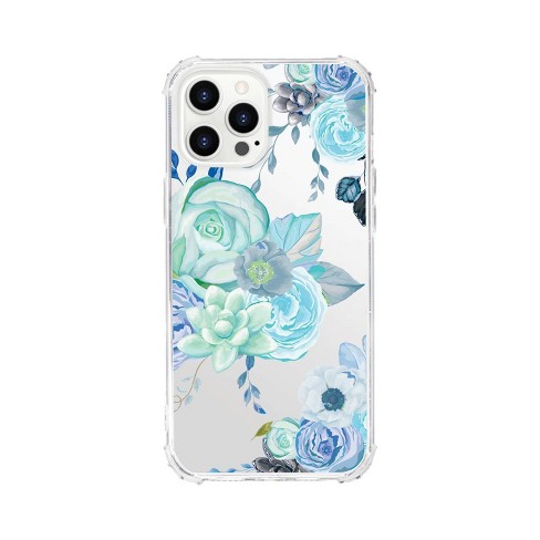 Otm Essentials Apple Iphone 13 Pro Max/iphone 12 Pro Max Tough Edge Florals  & Nature Clear Case - Flower Garden Blue : Target