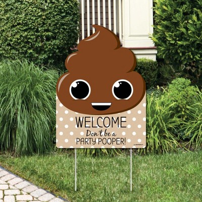 Big Dot of Happiness Party 'Til You're Pooped  - Party Decorations - Poop Emoji Party Welcome Yard Sign