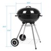 ROVSUN 18inch BBQ Charcoal Grill, Outdoor Portable Kettle Barbecue Grill with Stand, Heat Control,Camping Patio Backyard Picnic - 3 of 4