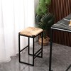 FONTOI 2PCS Upholstered Counter Stools with Back&Footrests, Counter Height Bar Stools for Living Room, Natural, 13.19"*25.2"*15.94" - 4 of 4