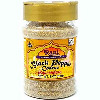 Black Pepper Coarse Ground (28 Mesh)  - 3oz (85g) - Rani Brand Authentic Indian Products