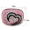 Slickblue Heart Motif Ring in IP Black Stainless Steel with Light Rose Stones, Women’s Size 5 to 10 - 3 of 4