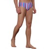 Lars Amadeus Men's Elastic Waist Contrast Color Stripe Printed Swim Briefs 2 Pcs - 4 of 4