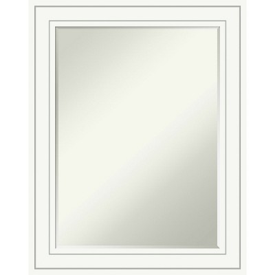 Amanti Art Craftsman White Petite Bevel Wood Bathroom Wall Mirror 29 x 23 in.