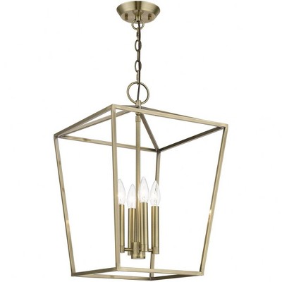 Devone Antique Brass Mini Square Frame Chandelier