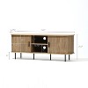 LuxenHome 55.1" Mid-Century Modern TV Stand for TVs up to 60", Entertainment Center with Storage, Fluted Console with Slatted Sliding Door Brown - 3 of 4