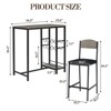 Dining Bar Table Set for 2 with Wine Rack and Storage Shelf, Bar Counter Table with 2 Footrest Chairs,Dining Table Set for 2,Upholstered Chairs - 2 of 4