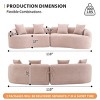 Modular Sleeper Sectional Sofa,Luxurious 4-Seater with Wood Grain Chenille Fabric for Living Room - The Pop Home - 3 of 4