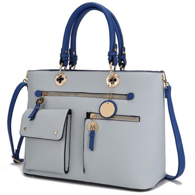 MKF Collection Julia Vegan Leather Color-block Women’s Satchel Bag by Mia k